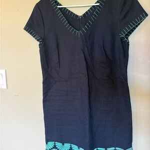 Vineyard Vines Navy Dress with Teal Accents